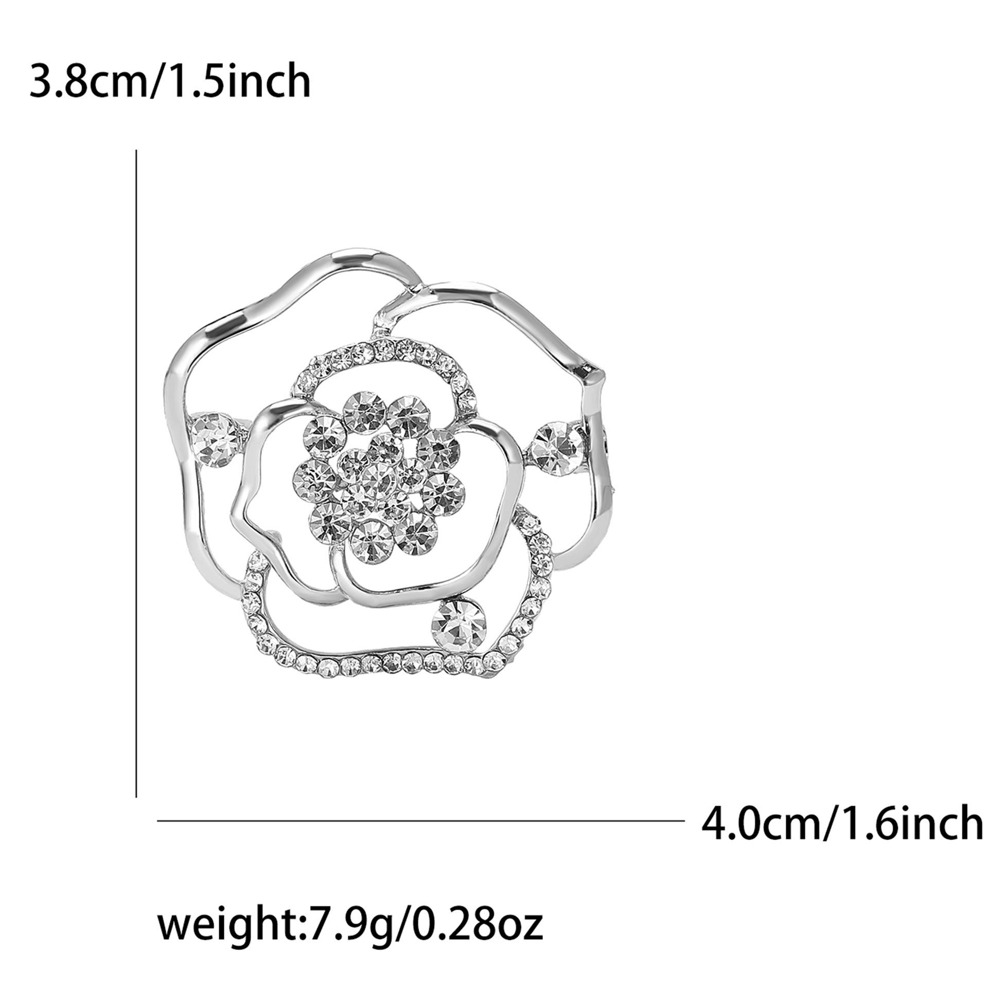 

Брошь-роза из полого сплава со стразами, модная, темпераментная, женская одежда, брошь-украшение, булавка