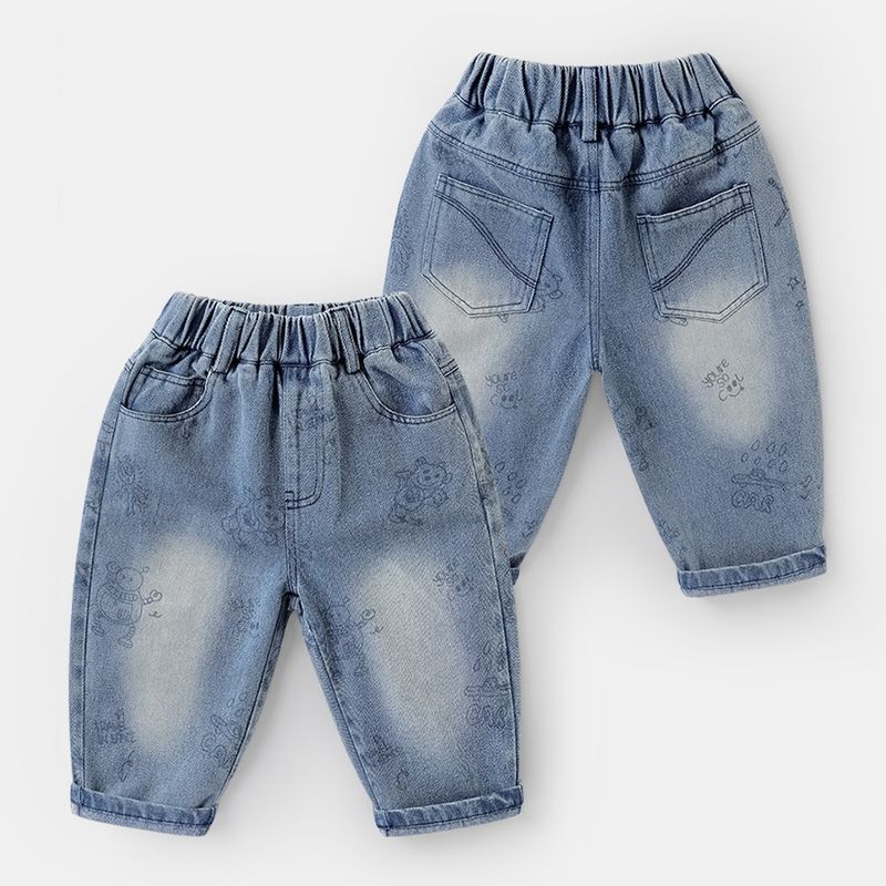 [Spring 2025 New Collection] Boys  Jeans Long Pants Spring Children s Clothing New Spring Style Children s Spring Collection U15455 Blue 140cm