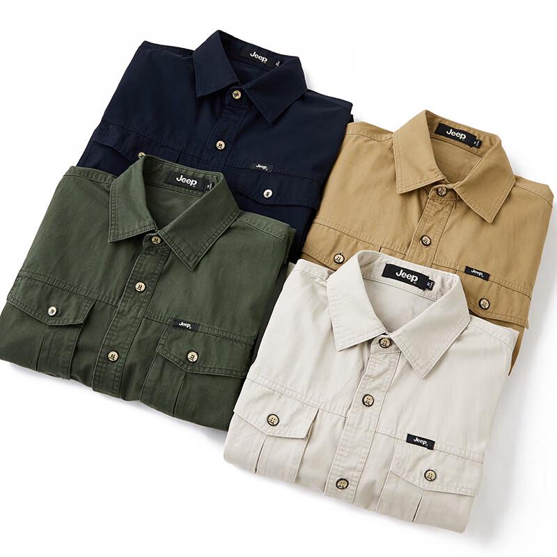 Jeep Unisex Long-Sleeve Casual Cotton Shirt