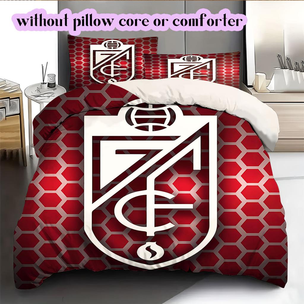 Granada CF football Pattern Bedding,Quilt Set Quilt Cover Pillowcase Home Birthday Gift (1*duvet cover+2*pillowcase,without core)