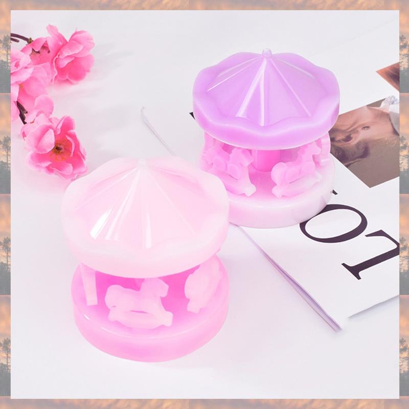 2025 Trend Crystal Glue Mold Carousel Silicone Mold Mirror Ornaments, Table Decorations, Pendant Mold