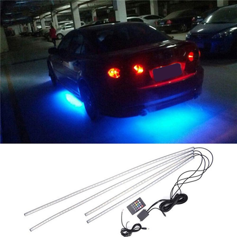 60 cm 90 cm 4 Stück Auto Under Tune Unterboden Fernbedienung LED Neon RGB Lichtleiste