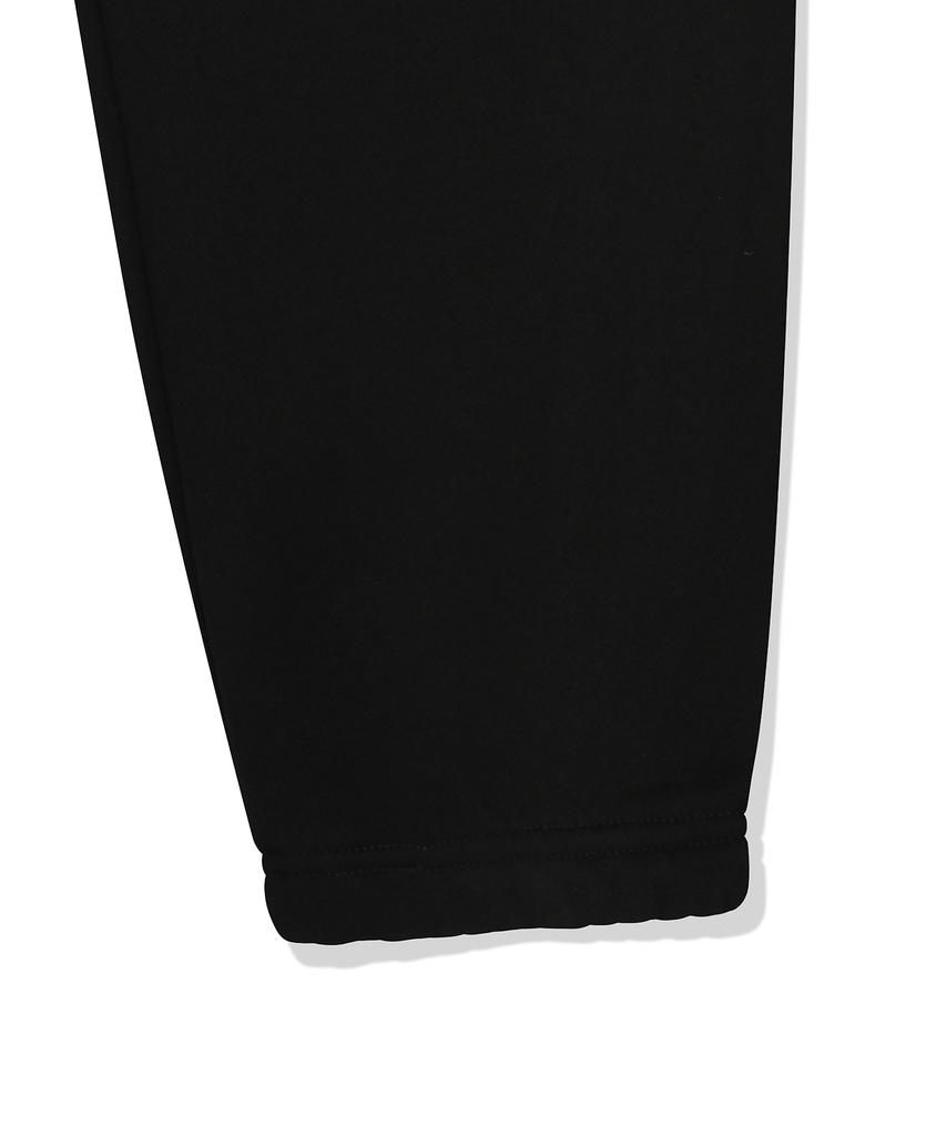 DOLPHIN WAVE APPAREL Dolphin Chain Embroidery Fleece-Lined Jogger Pants Black