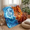 Tiger Yin Yang Fusion Theme Blanket Lightweight Warm Flannel Blanket Decorative Throw Blanket for Home Decoration