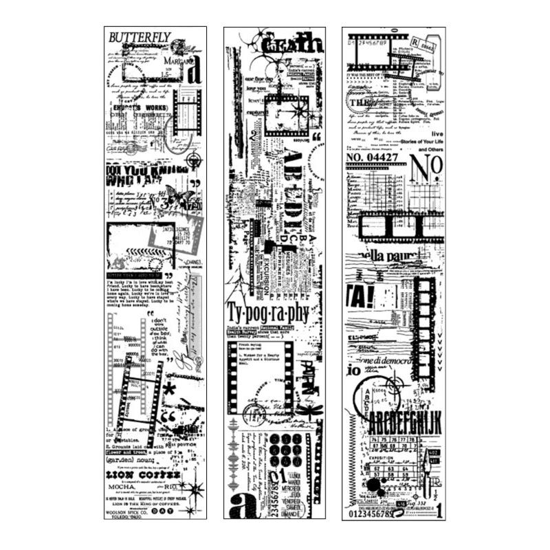Retro Styles Paper Tape Text Manuscript Theme Washis Tape Decorative Tape Masking Tape Artists Tape Scrapbooking Supply 1