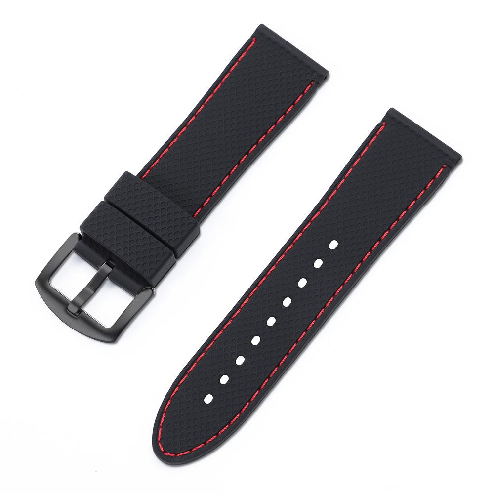 20mm 22mm 24mm Watch Band Strap Sport Vintage Silicone Business Watchband for Men Women Stainless Steel Buckle Watch Accessories