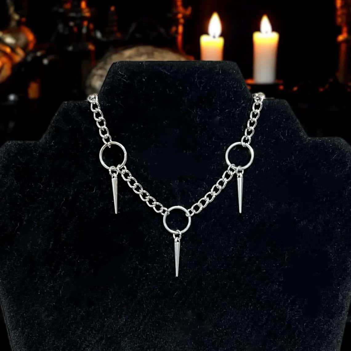 

Hip Hop Trends Rivet Pendant Tassel O-ring Choker Necklace for Women Men Sliver Color Alternative Punk Gothic Party Jewelry Gift