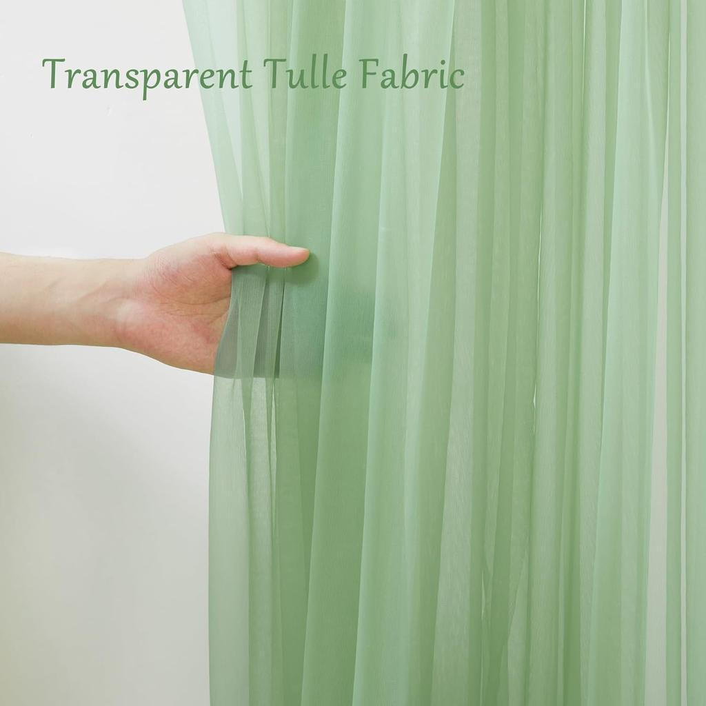 5/10M Organza Tulle Sheer Fabric Backdrop Curtain, Modern Organza Outdoor Party Decor Chair Decoration For Wedding, Party Decor