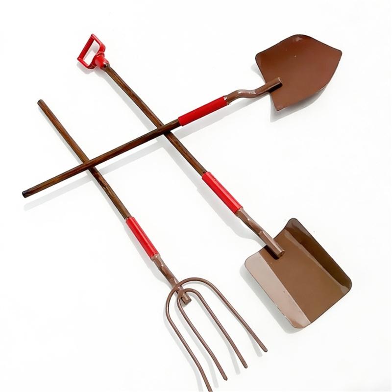 Farming Tool Kits Miniature Gardening Tool Set with Shovel Rake For 1/12 Doll House Accessories And Kids Educational Fun