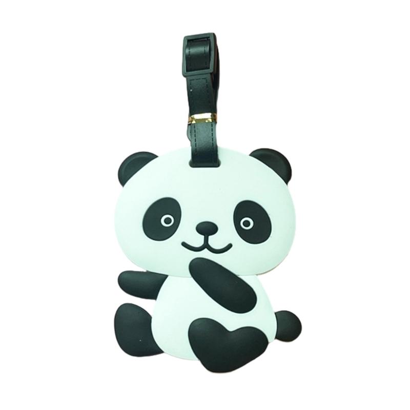 Suitcase Label Cartoon Pattern Luggage Baggage Backpack Soft Label with Strap Name ID Address Card Baggage Identifier