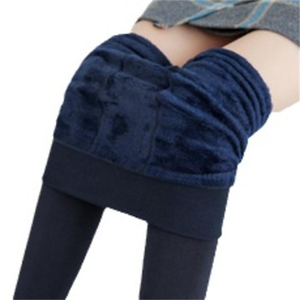 Women Winter Leggings Warm Leggings High Waist Solid Color Velvet Women Thickened Velvet Leggings Stretchy Black Leggings