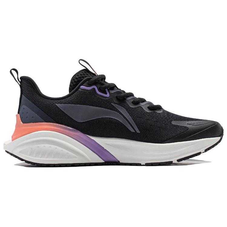 New LiNing Cloudy Anti Slip Wear Resistant Low Top Running Shoes Women's Black Purple ARST068-3