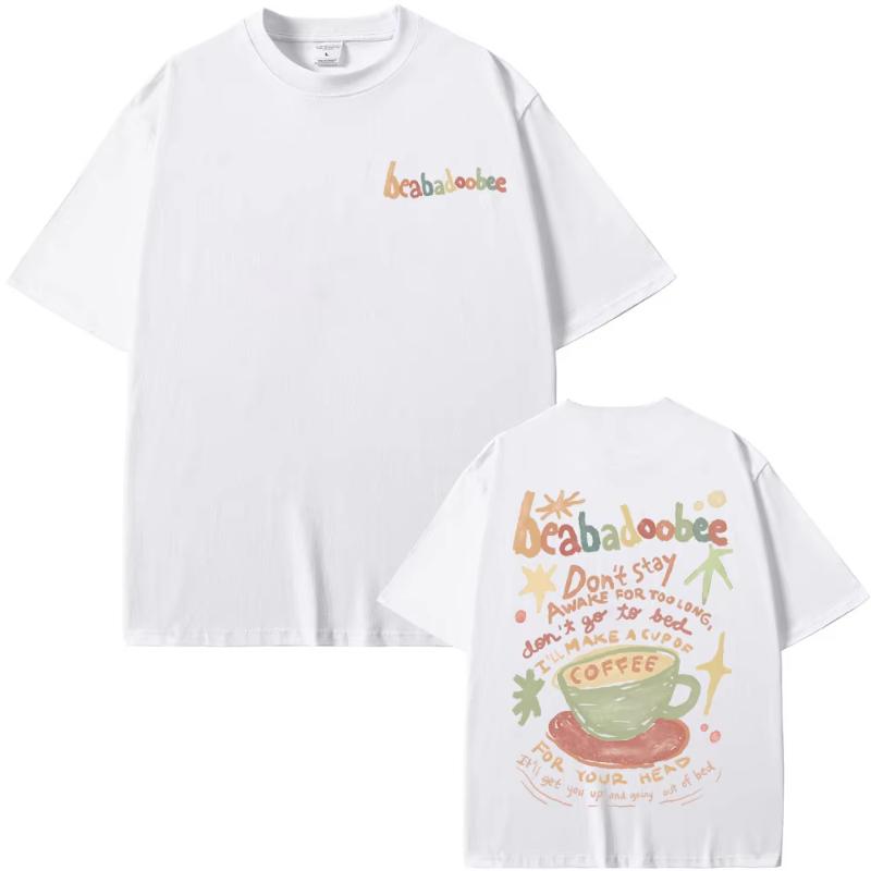 Beabadoobee Grafische Print T-shirt Unisex Dames Mode Vintage Oversized T-shirts Unisex Casual Puur Katoen T-shirt Y2k Streetwear