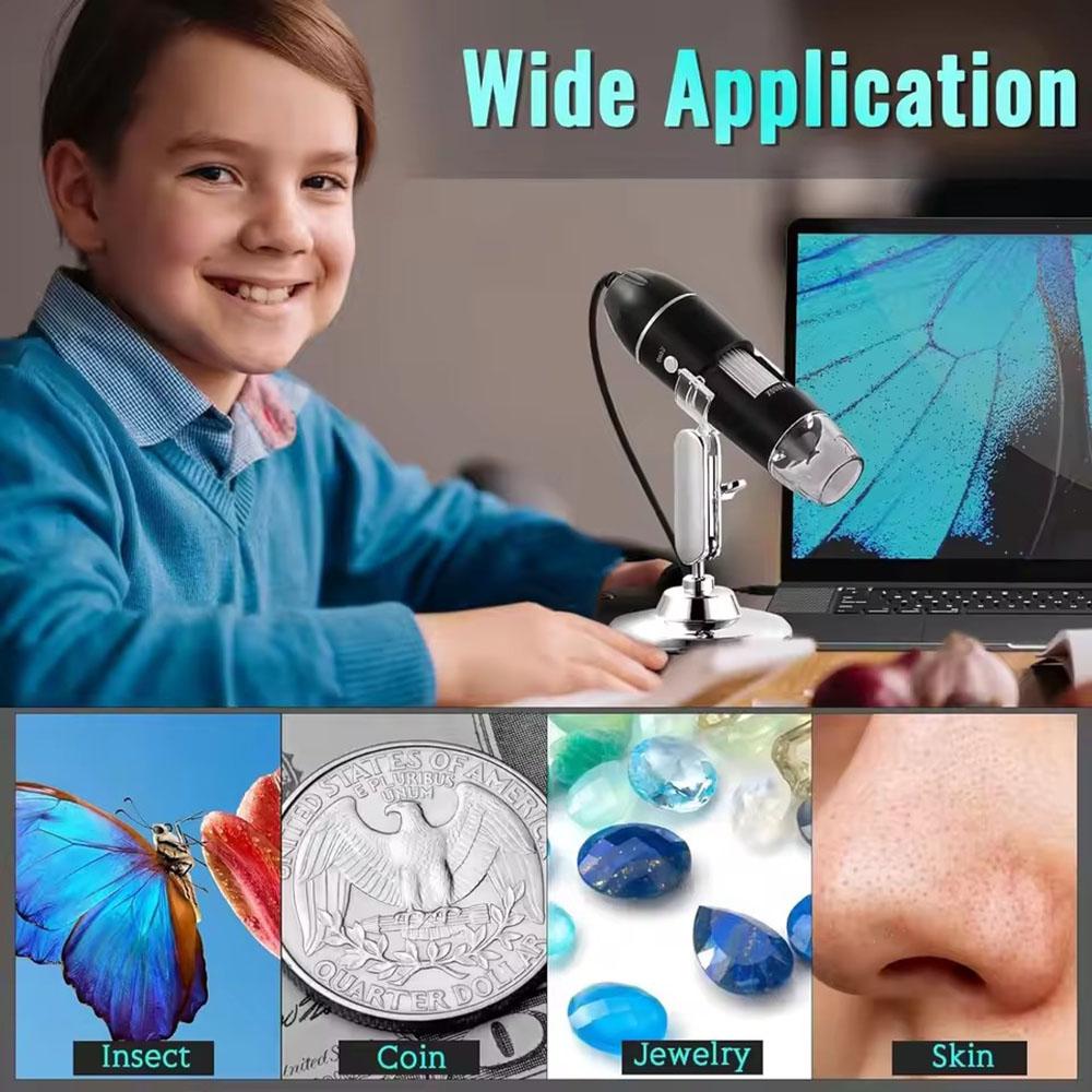 Hayve 1600X Microscope USB 640x480 HD Welding Microscope with 8 LEDs Compatible with Android, Mac, Windows (X4)