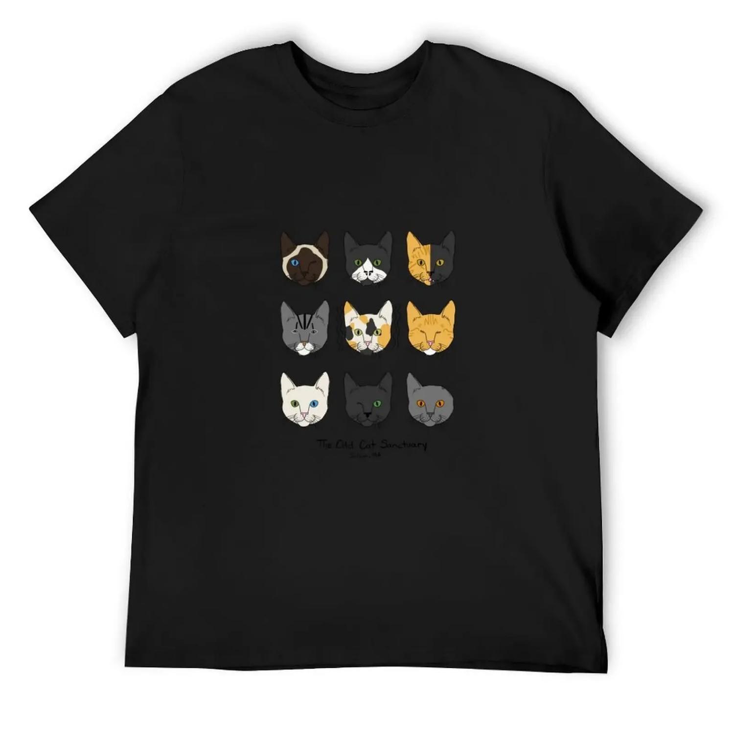 Cats in Color T-Shirt Man t-shirt sweat Blouse anime t shirts mens t shirts top quality S