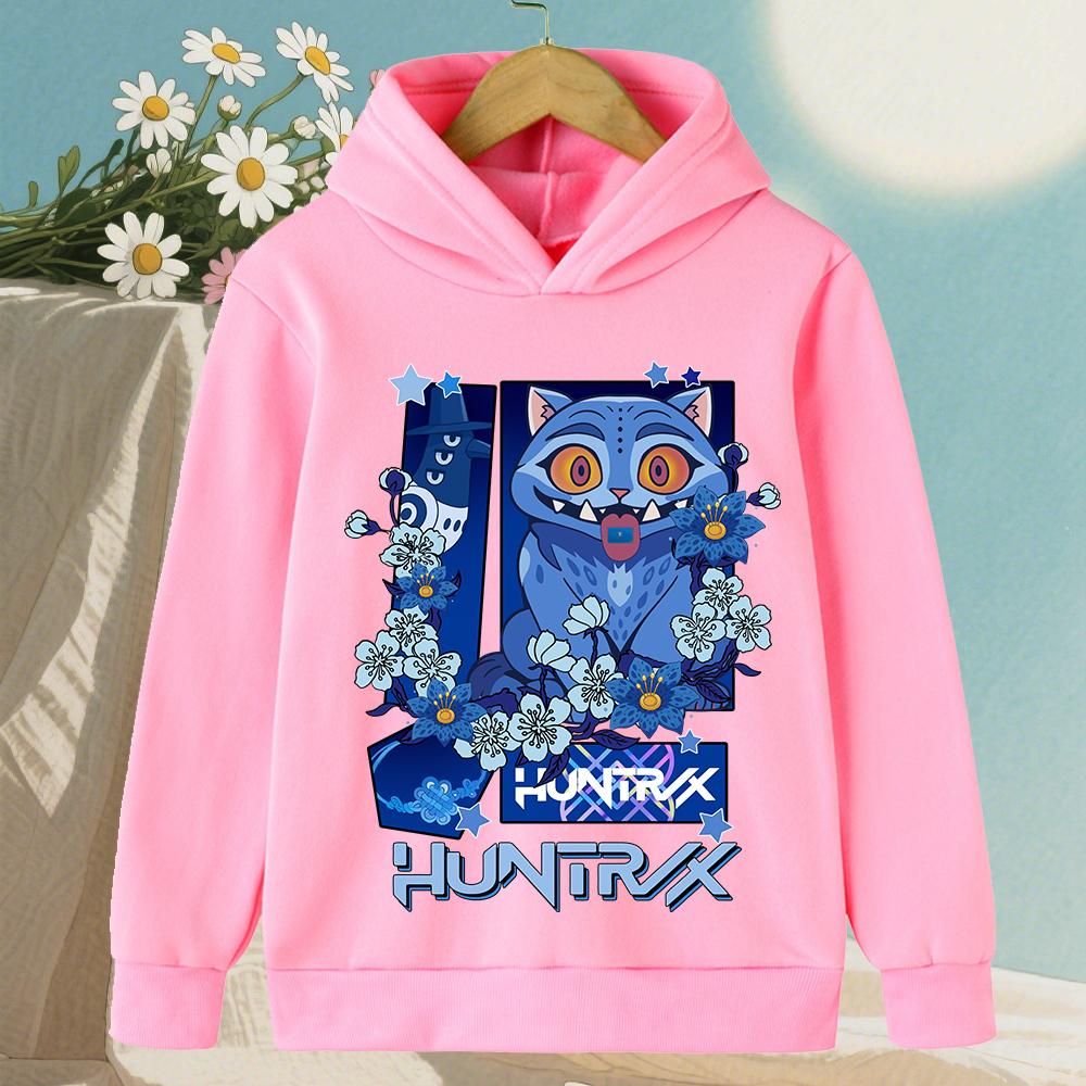KPop Demon Hunter Rumi Cartoon Girls Boy Hooded Sweatshirt Warm Children's Korean Wave Fashion Casual Tops Casual Girls Clothing