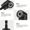 Flexible Drill Bit Extension 6Pcs 105° & 90° Right Angle Adapter, 1/4 3/8 1/2" Impact Socket Set, 360° Rotatable Shaft Extension