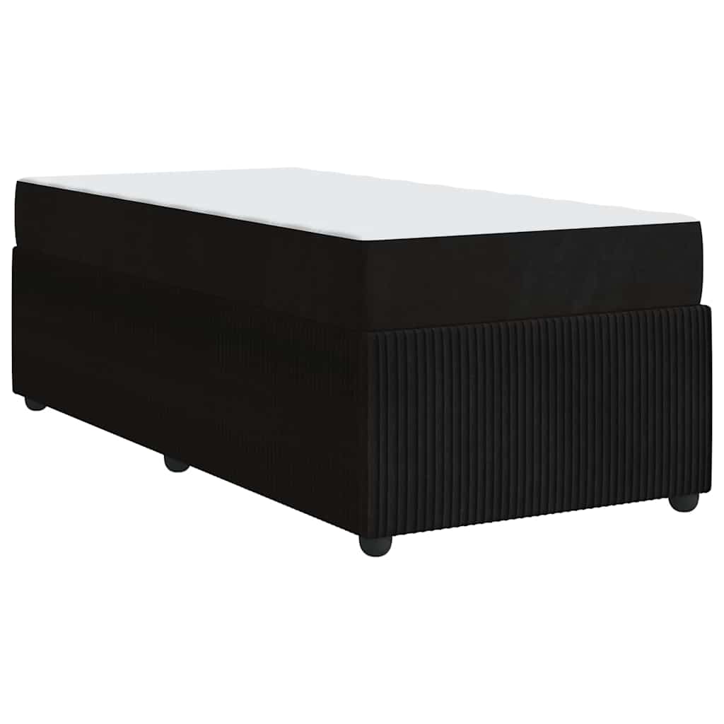 Bed Frame with Mattress Black 80 X 200 Cm Fabric