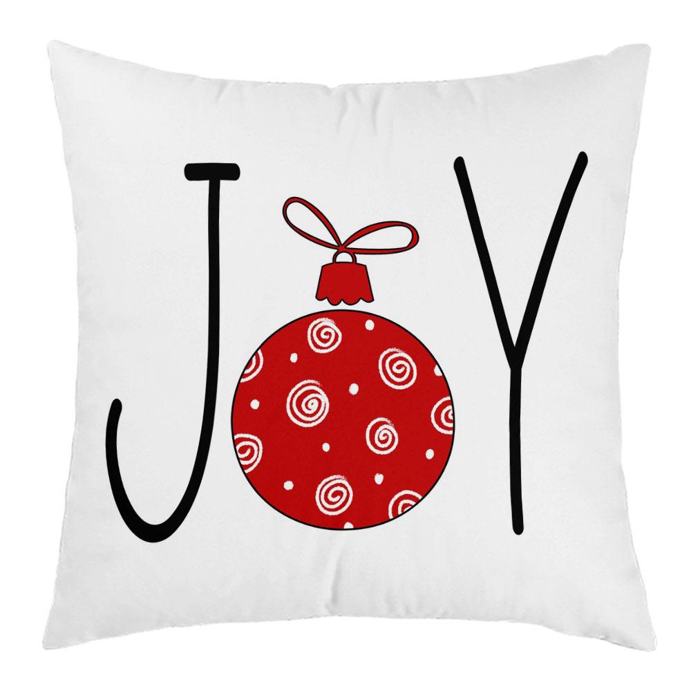 New Christmas Short Plush Pillow Cover Peach Skin Digital Printing Cushion Cover Christmas Snowman Pattern