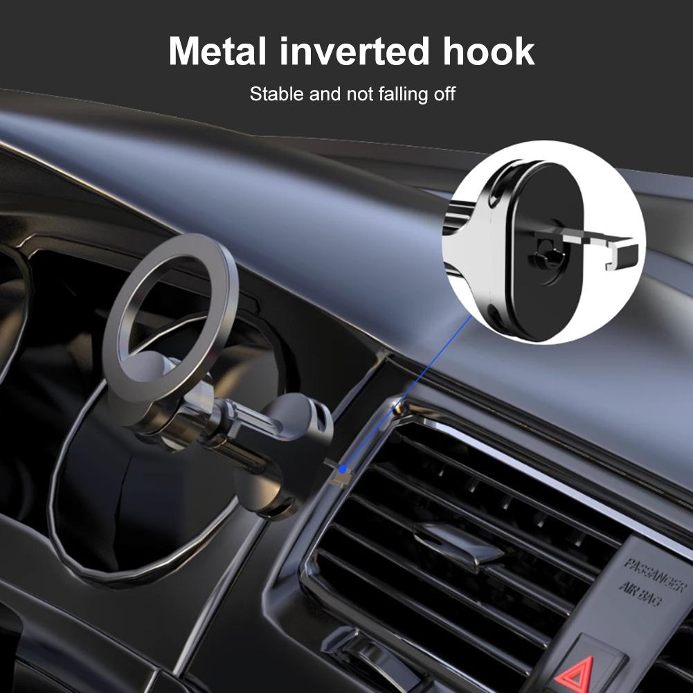 Bil Air Vent Magnetisk Telefonholder Justerbar Smartphone Navigasjonsstativ Ring Outlet Telefonholder for iPhone Pro Max Plus Mini