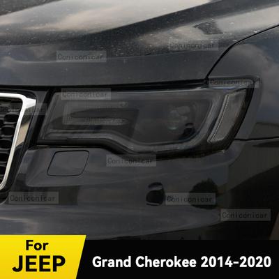 For JEEP Grand Cherokee 2014-2022 Car Headlight Black TPU Protective Film Front Light Tint Change Color Sticker Accessories