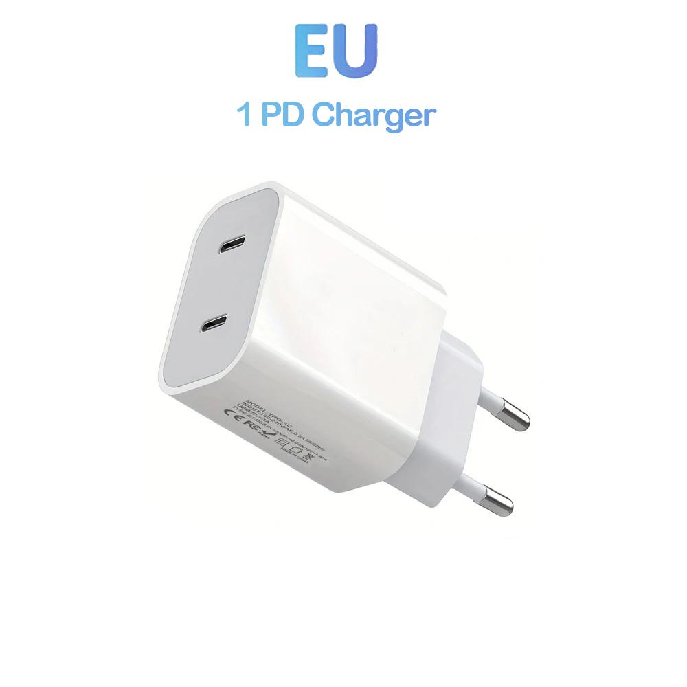 Двойное быстрое зарядное устройство PD USB Type C 40 Вт Адаптер питания с быстрой зарядкой для iPhone 16 15 14 13 iPad iPod Зарядное устройство USB C Кабель USB Type C