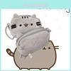 Cute Plump Grey Cat Plush Makeup Bag For Girls Cosmetic Organizer Pouch