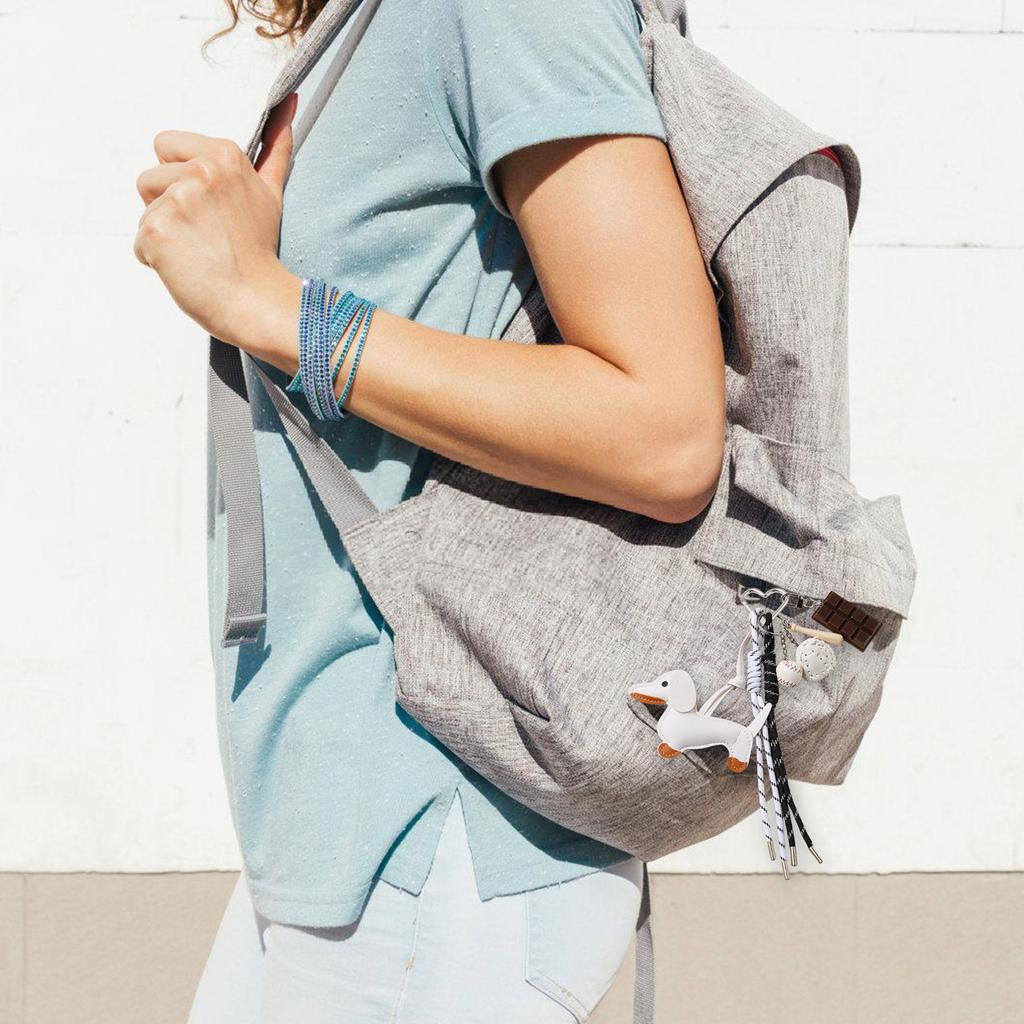 Fashionable Retro Sausage Dog Keyring Fashionable Sturdy PU Jewelry Accessory for Collectors and Trendsetters Use