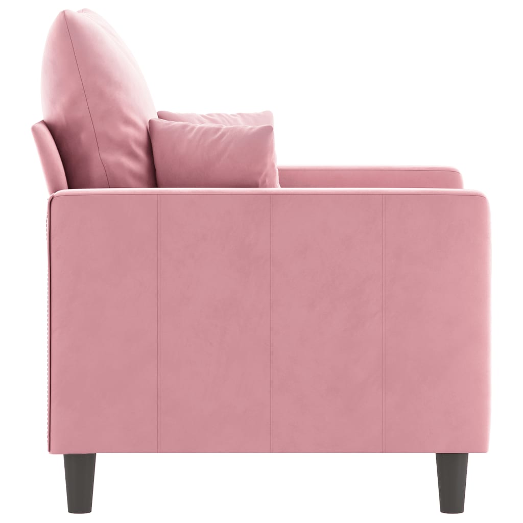 Vidaxl Armchair, Pink, 60 Cm, Upholstered In Velvet