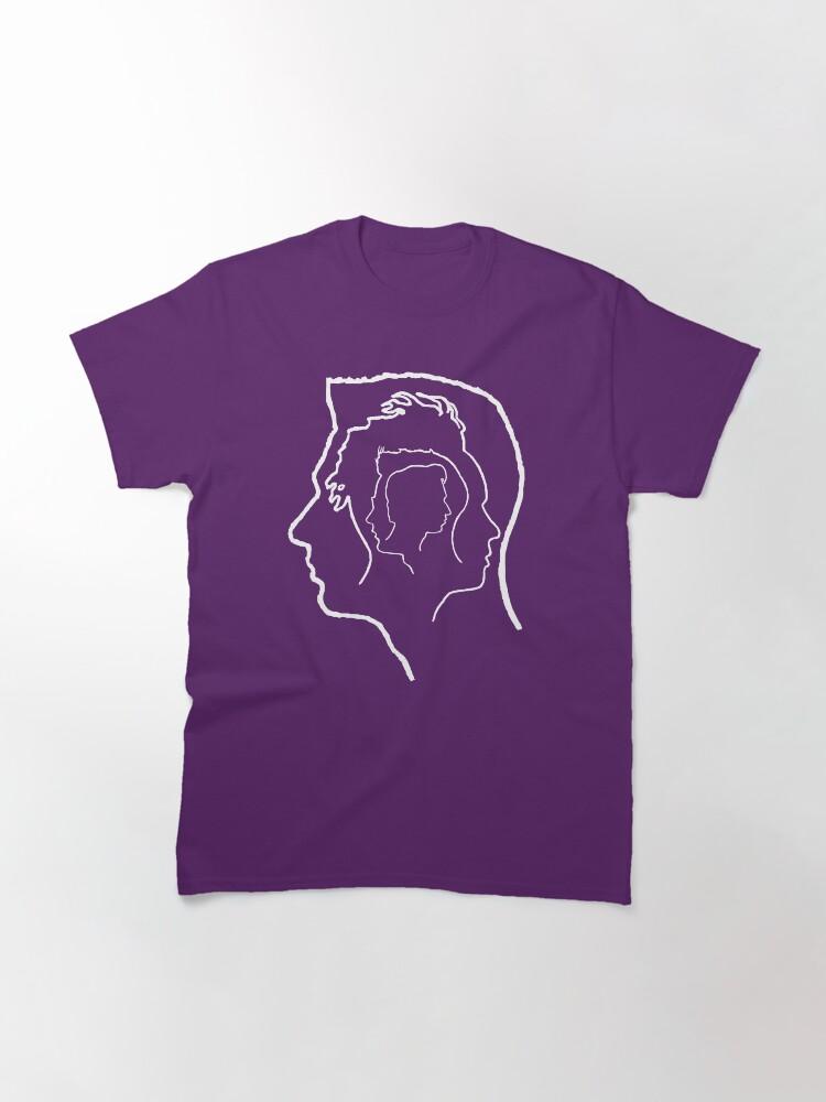 Depeche Mode Members Matryoshka Profile White Outline Black Background Classic T-Shirt