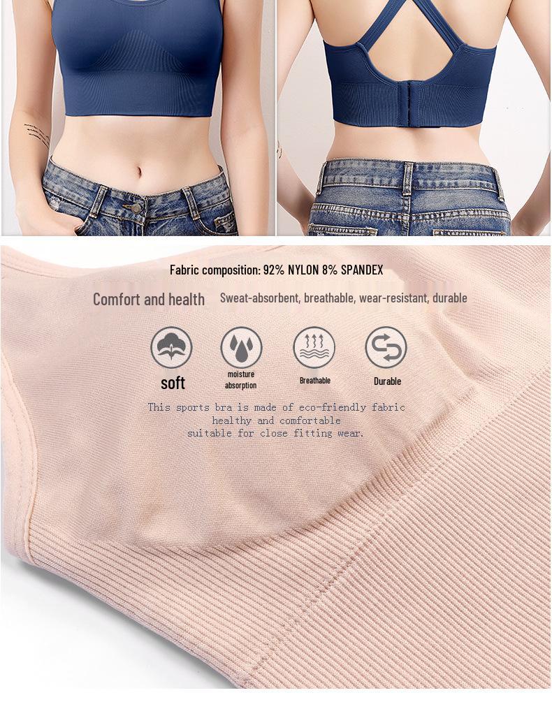 Grenzüberschreitender Damen-Sport-BH in Übergröße, kabellos, schönes Rückendesign, stoßfest, Weste für Fitness