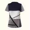 YYFS Women's Fashion Casual Summer Spring Colour Block Print Short Sleeve O-Neck Blouses & Shirts
