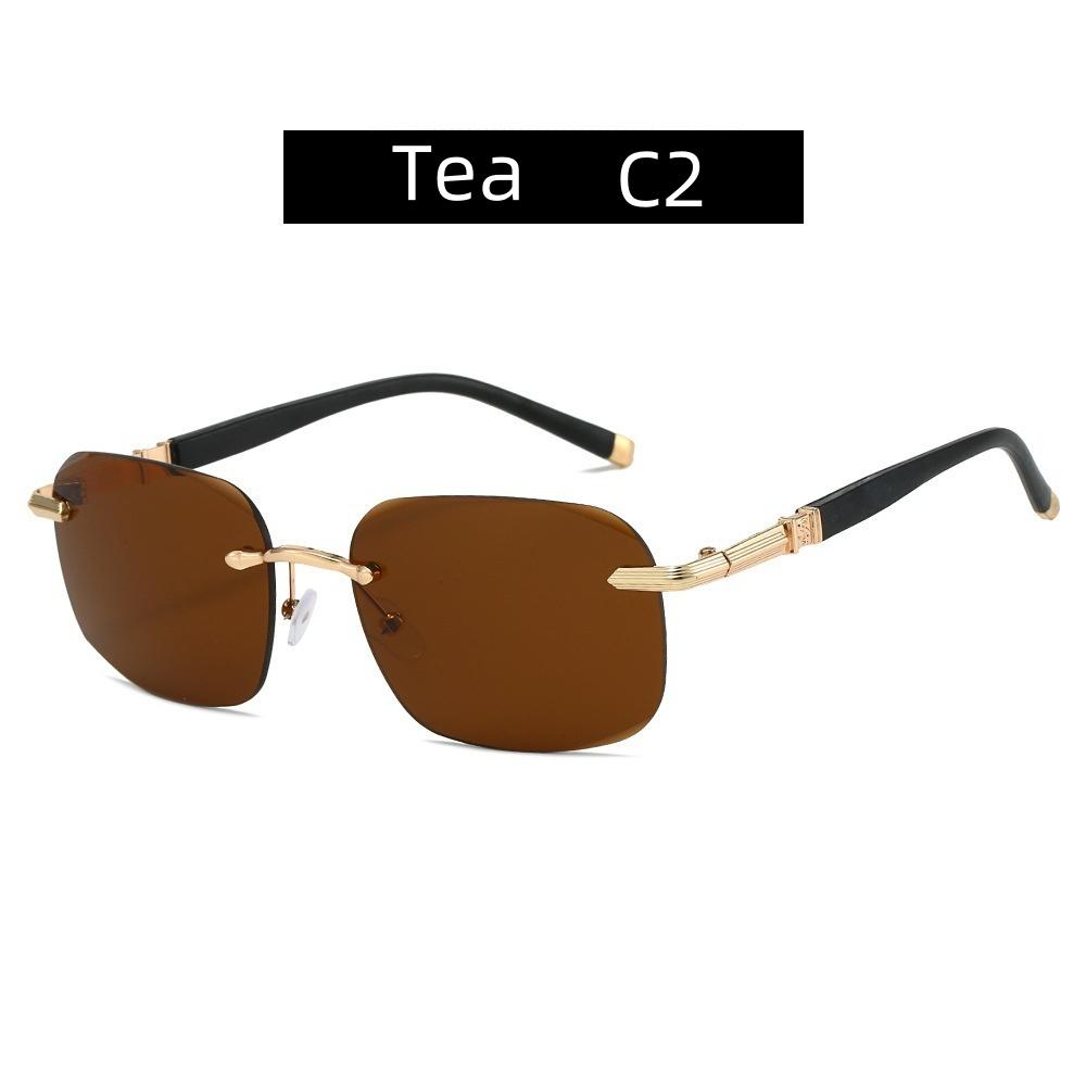 New Stylish Frameless Sunglasses For Men Outdoor Driving Fishing Shades Fashionable Casual Travel Accessories