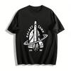 Cool Space Shuttle Ring Moon Themed Graphic Casual T-Shirt Pure Cotton T-shirt