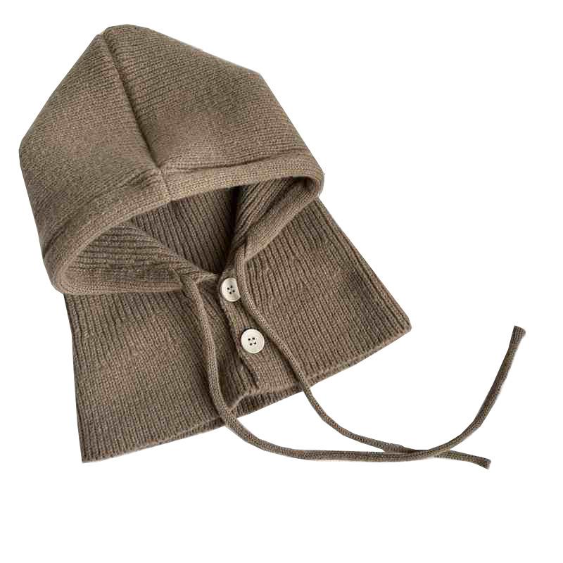 Korean Version of Autumn and Winter New Fashionable and Versatile Balaclava Hat Scarf Integrated Ear Protection Knitted Wool Warm Hat