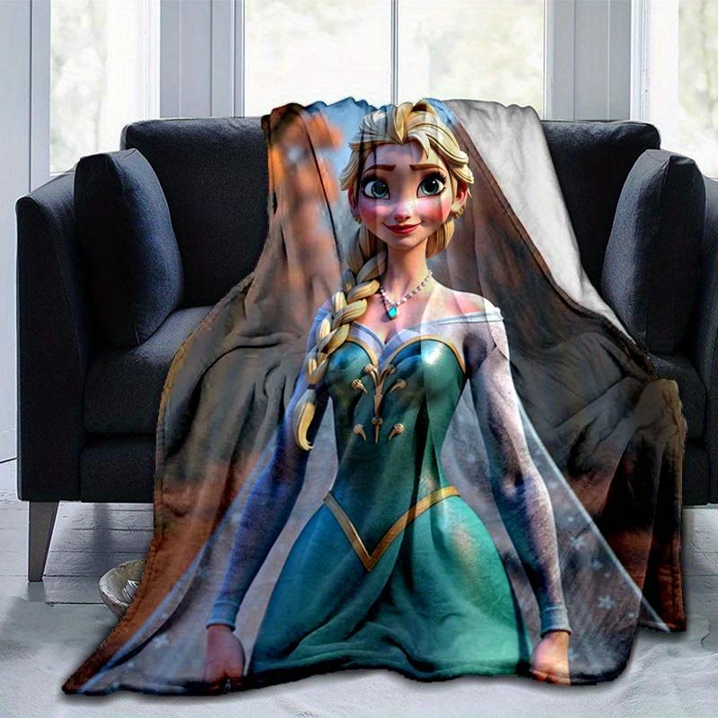 1pc, Cartoon Elsa Blanket, Seasonal Universal, Home Decoration, Throw Blanket, Cartoon Blankets, Soft Flannel Throw Blanket, Versatile & Coz