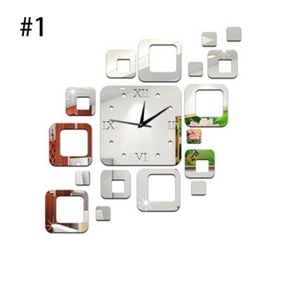 Modern Design 3D DIY Wall Clock Mirror Clock For Room Bedroom Kitchen Wall Stickers Home Decor