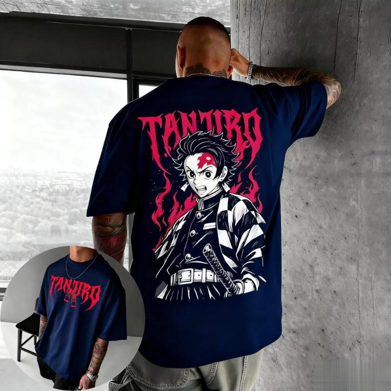 

Oversized Vintage Demon Slayer Anime T Shirt Men Women Short Sleeve Tee Graphic Print Streetwear Casual Tops Summer Fashion Y2k S