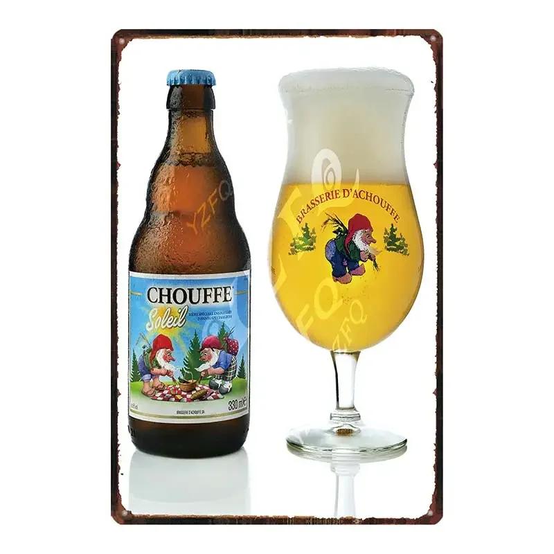 Chouffe Beer Retro Metal Tin Sig Vintage Plate Wall Pub Restaurant Bathroom Decorations For Home Art Decor Iron Poster DU-4910A