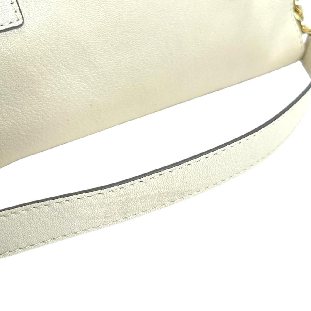 Michael Kors Shoulder Bag leather Handbag Calfskin white Women Used