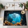 3D Sea Fish Turtles Big Carpet For Bedroom Living Room Super Soft Absorbent Sponge Bathroom Floor Mat Cute Toilet Rug Non-slip