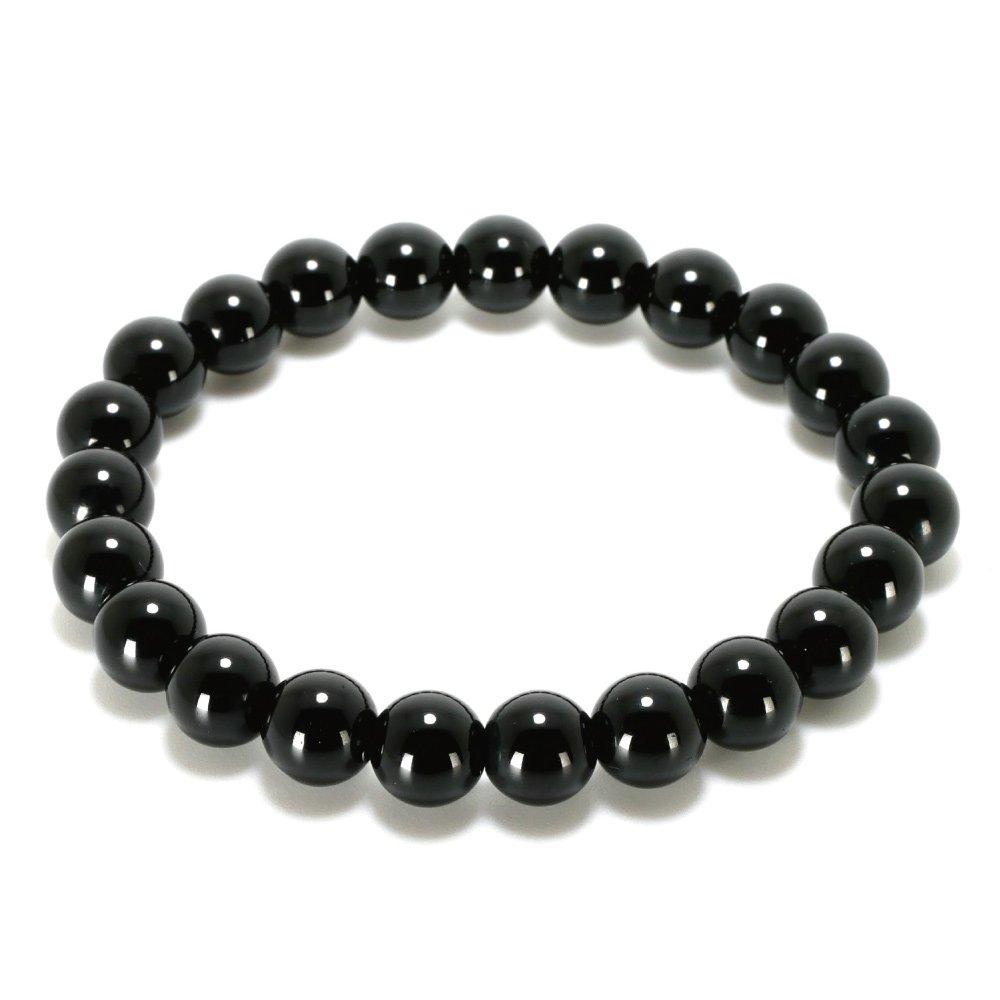 

Certified AAA Black Quartz Morion Bracelet, approximately 8mm