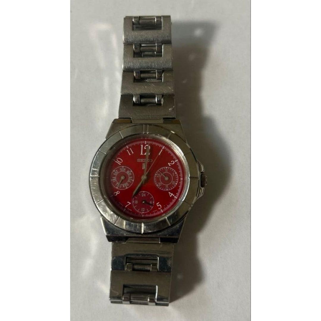 SEIKO Red Dial 5Y89-0B30 Watch Red Dial Rukia