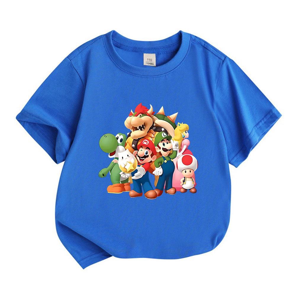 Cartoon Game Characters Print Kids T Shirt 100% Cotton Crew Neck Short Sleeve Unisex Boys Girls Casual Soft Comfortable Tee Tops for Daily Wear Summer