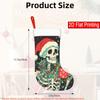 Christmas Decoration Fireplace Hanging Stocking 1pc Gothic Christmas Stocking with Skull & Bone Pattern - Edgy