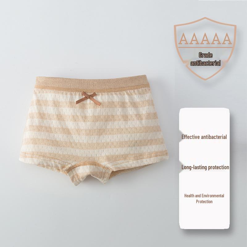 Natural Cotton Girls' Boxer Briefs - Thin, Antibacterial, Seamless Shorts