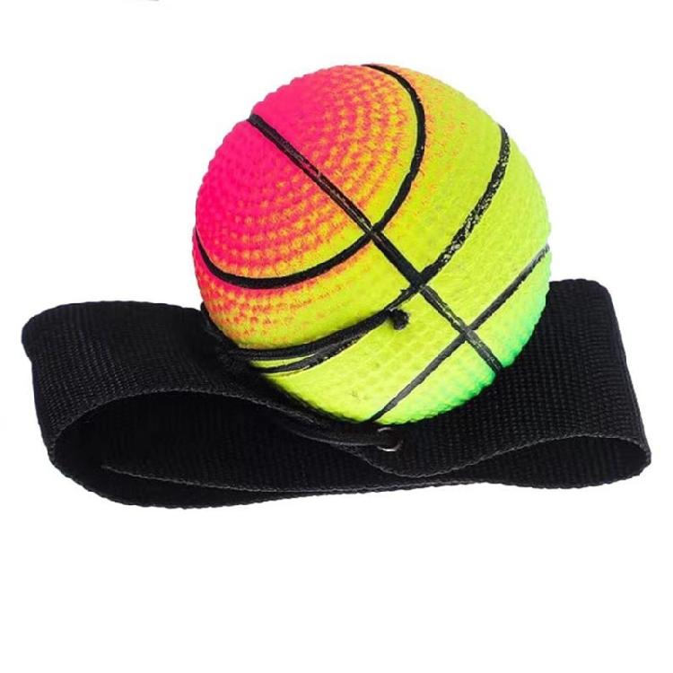 Wrist Return Hand Ball Rubber Rebounds Ball With Rope Stress Relief Toy for Enhancing Grip Strength and Reducing Anxiety