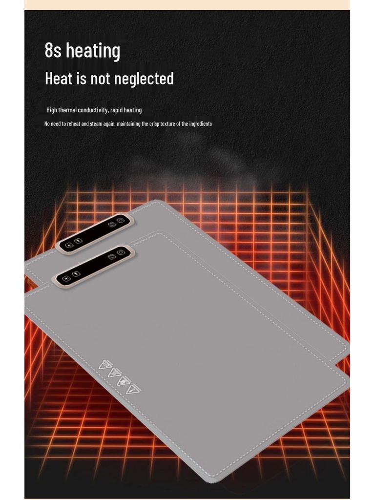 Foldable 300W Silicone Heating Pad for Dishes - Rapidly Heats, Rice White, Convenient for Household Use.