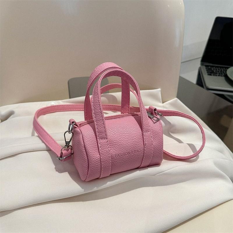 Stylish Mini Round Cylinder Bag Women 2023 Trendy Litchi Texture Handbag Soft Urban Chic