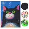 5D FullDrill Round Diamond Painting Kit Black Cat for Bedroom Home Decor. Mosaic Craft Wall Art